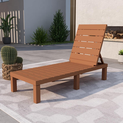 RAPTAVIS Outdoor Lounge Stoel, Pool Chaise Lounge Waterdichte Ligstoelen, Caramel