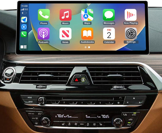 Road Top CarPlay Scherm, 12,3 inch Car Radio Touchscreen voor BMW 5 Serie G30 met EVO Systeem (2017-2020 jaar), Car Stereo met Smalle Rand, Compatibel met CarPlay/Android Auto