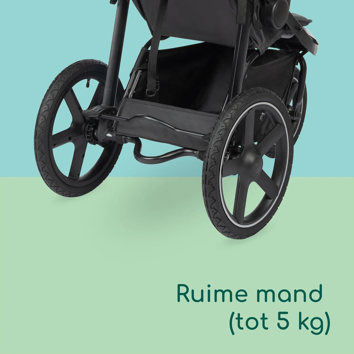 Bebeconfort Cloudy, All-terrain Kinderwagen met Luchtbanden, 0-4 jaar (max. 22 kg), Baby Wandelwagen, Snel inklapbaar, 3 Grote Luchtwielen, Verstelbare Duwstang, Ruime Opbergmand, Mineral Graphite