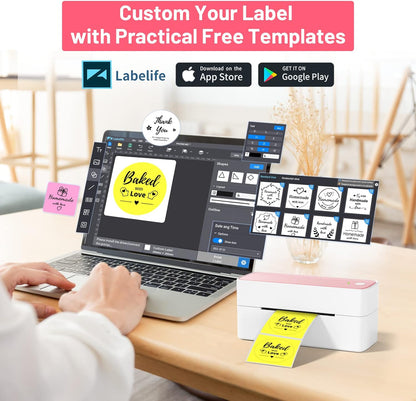 Phomemo Bluetooth thermische labelprinter voor verzendlabel, draadloze verzendlabelprinter, compatibel met iOS, Android, PAD en pc, veel gebruikt voor Amazon, Ebay, Shopify, TikTok, Etsy, USPS, FedEx,
