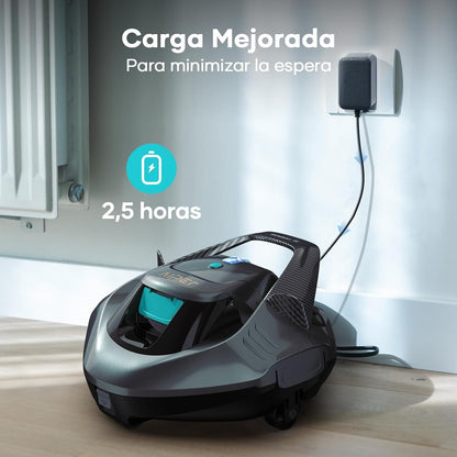 AIPER Seagull SE Zwembadrobot, stofzuiger voor zwembaden duurt 90 minuten, led-display, automatisch parkeren, robotstofzuiger voor vlakke bovengrondse zwembaden tot 80 m²