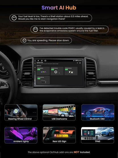 Android Autoradio Dubbele Din, Draadloze CarPlay Android Auto, 7 Inch Touchscreen Autoradio met GPS Navigatie WiFi/BT/SUB, 24-Band EQ, Mirror Link, Achteruitrijcamera, A5LG2B7T-S01