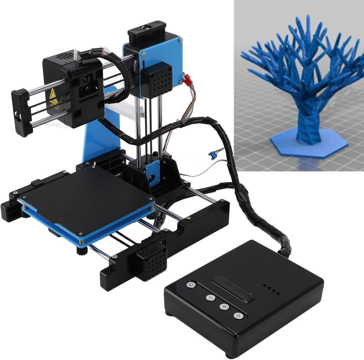 3D Printer Klein 3D-printer voor beginners Ondersteunt printen met één muisklik, 3D-printmachines met PLA-filament 10-40 mm/s Drukgrootte 100x100x100 mm (EU-stekker)
