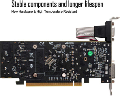 Radeon RX 550 Low Profile Ready, 4GB grafische kaart, GDDR5, 128-bit, VGA, DVI-D, HDMI, Videokaart voor pc-gaming, 4K-ondersteuning, Gamingcomputer GPU, DirectX 12