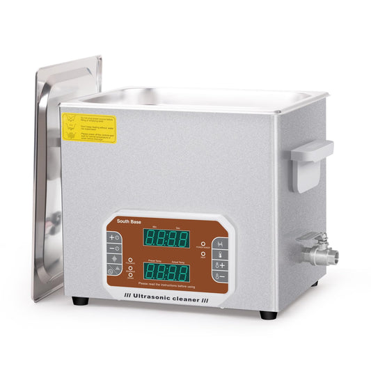 SOUTH BASE 10L Ultrasoonreiniger met Reinigingsmandje, Timer & Verwarming, 240W Aanraakbediening Ultrasoon reinigingsapparaat voor het Reinigen van Wapens, Sieraden, Brillen, Kettingen
