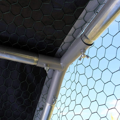 XXL Open Aviary for Pets 4x3x2m or Chicken Coop with Water Repellent Sun Hood and Door - QUORE