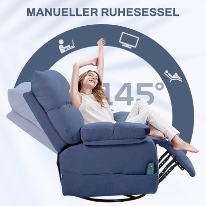 Relaxstoel – Massagestoel – Fauteuil – Elektrische Lounge Chair – Massagezetel – Met Massage- En Warmtefunctie – Verstelbaar Tot 145° Ligstand