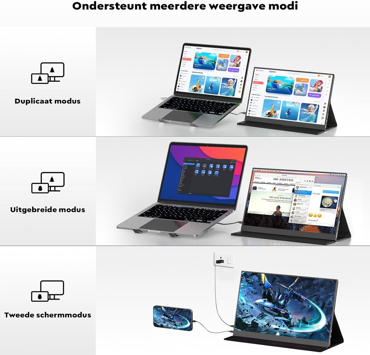 HONGO Portable Monitor, Ultra Thin, 15.6 Inch Portable Monitor, 1920 x 1080 FHD, Laptop Display Expansion - QUORE