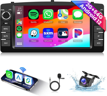 Android autoradio – Multimediaspeler – Navigatiesysteem – Touchscreen Radio – 2-DIN Radio – 7 Inch Touchscreen – Wireless CarPlay en Android Auto – 2 GB RAM + 64 GB Opslag