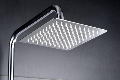 Thermostatische Douchekolom – Douchepaneel – Doucherail – Douchekraan – Badkraan – RVS 20 cm Vierkante Douchekop – Instelbare Watertemperatuur