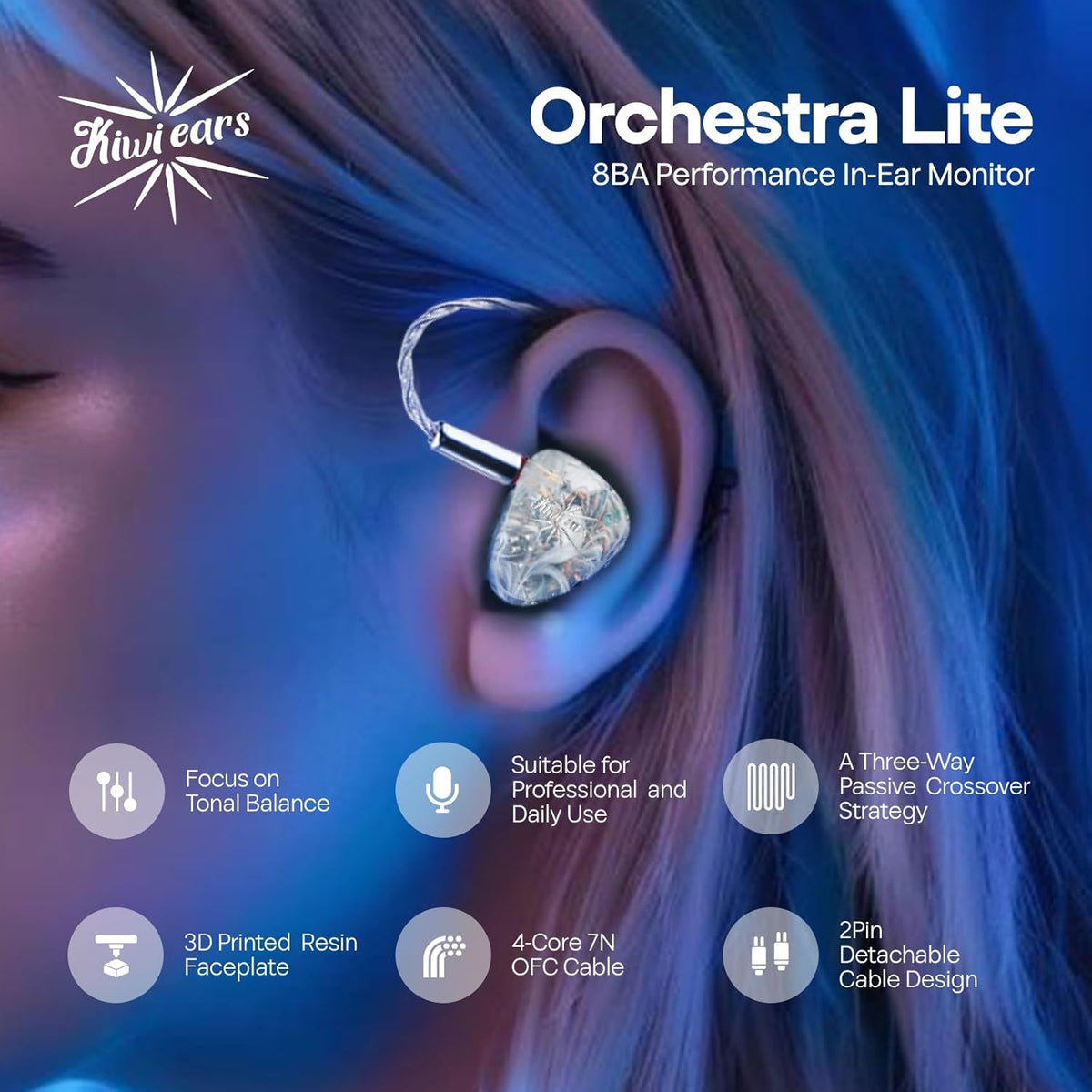 In-Ear Monitor – IEM – Oordopjes – Oortjes – In-Ear Oordopjes – Transparant – 8 Gebalanceerde Armatuurdrivers – Drieweg Passieve Crossover