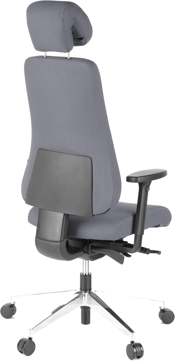 HJH Office, Pro-Tec 400, bureaustoel, directiestoel, stof, aluminium gepolijst antraciet
