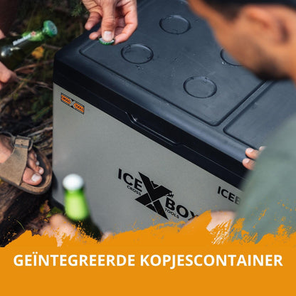 ICEBOX 40 68061 Elektrische koelbox en vriesbox, 40 l, compressor, voor camping, auto, bestelwagen, boten, met app-bediening, koelvermogen tot -20 °C, 230 V/12 V/24 V, 65 x 37,5 x 42,7 cm