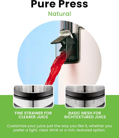 Hurom H70ST Nieuwe Slowjuicer | Elektrische koudepers | Sapcentrifuge voor groenten & fruit | 1,8L capaciteit | Automatische sapfunctie | BPA-vrij | 15 jaar garantie | Wit