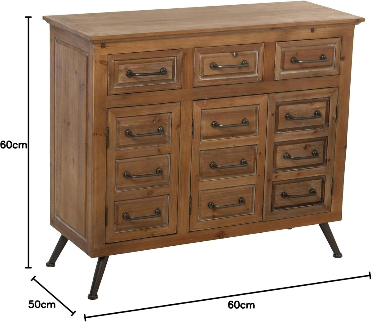DRW Sideboard van MDF-hout met 3 laden en 3 deuren in naturel