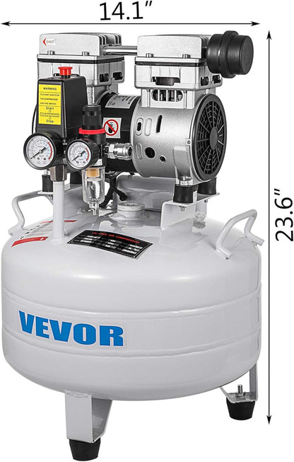 Luchtcompressor – Compressor – Persluchtcompressor – Luchtpomp – Pneumatisch Gereedschap – 30 Liter Tank – Olievrije Pomp – Stille 1,1 PK Motor
