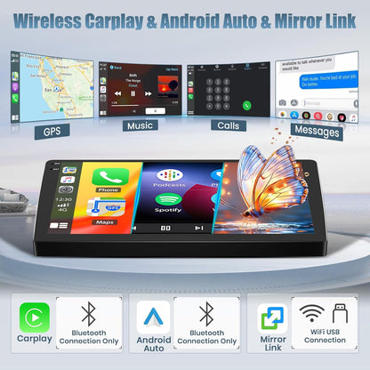 Hikity 2G 32G Android13 Car Stereo voor Ford Focus Exi MT 2 3 Mk2 Mk3 2004-2011 met draadloze Carplay Android Auto,9'' Radio met GPS Bluetooth FM RDS WiFi Mirror Link EQ Achteruitkijkcamera (Zilver)