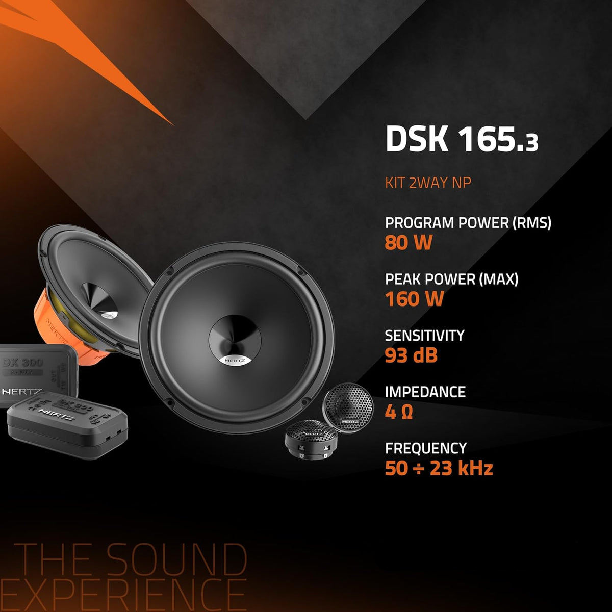 Hertz DSK 165.3-2-Weg Auto Audiosysteem van 165 mm, 160W (2 Woofers + 2 Tweeters + 2 Crossovers)