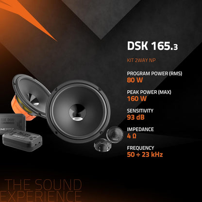 Hertz DSK 165.3-2-Weg Auto Audiosysteem van 165 mm, 160W (2 Woofers + 2 Tweeters + 2 Crossovers)