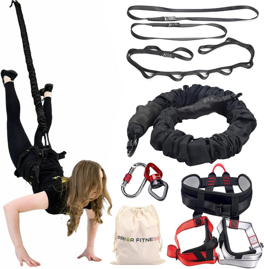 PRIOR FITNESS Bungee Fitness Resistance Set for Heavy Duty and Aircraft Yoga, Resistance Band, Professional Home Fitness Device (80 kg) - QUORE