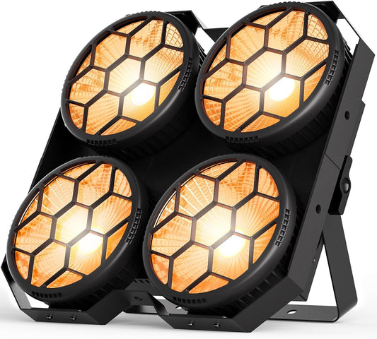 4 x 100 W COB LED Par Light 2 in 1 koud warm wit lichteffecten Par Spotlight 3200-5600K stroboscoop 25+30 lichteffecten podiumverlichting voor podium, kerk, club, party, lichttechniek