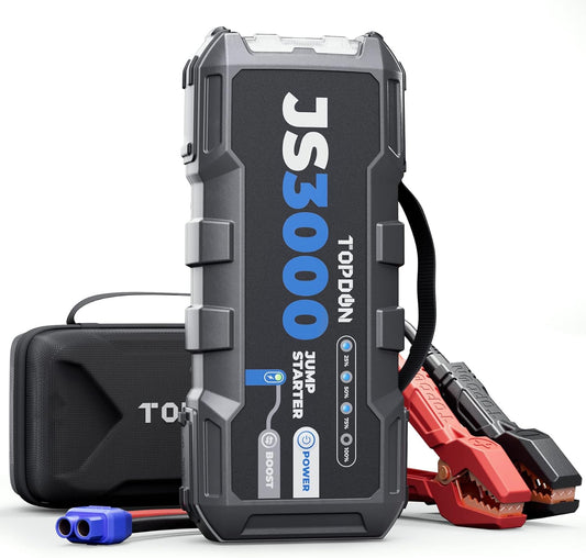 Jump Starter – Accu Booster – Powerbank – Startkabel – Auto Startapparaat – 3000A Piekstroom – 24000mAh Capaciteit - QUORE