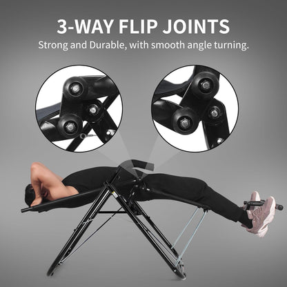 leikefitness Ab Oefening Stoel Core Versterking Lichtgewicht Opvouwbare Sport Buiktrainer Krachttraining Inversie Apparatuur (zwart)