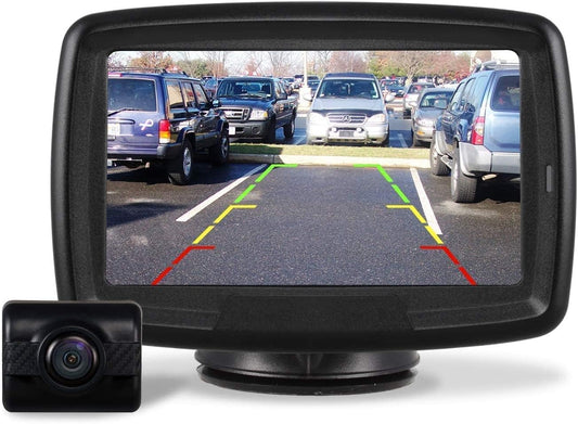 AUTO-VOX TD2 Achteruitrijcamera, Draadloze Set Met 4,3 Inch Lcd-Monitor, Draadloze Parkeerhulp 12 V Met Ip68 Waterdichte Digitale Achteruitrijcamera Met Goed Nachtzicht,Geschikt Voor Veel Automodellen