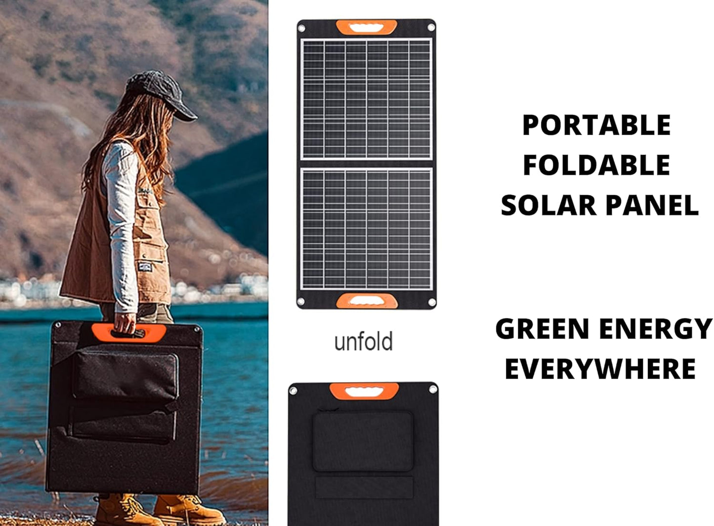 100 W opvouwbaar zonnepaneel draagbare monokristallijne zonnelader voor krachtcentrales, caravan, boot, camping, camper, 12 V, off-grid huis, RV-batterij met USB- en DC-uitgangen (Mono