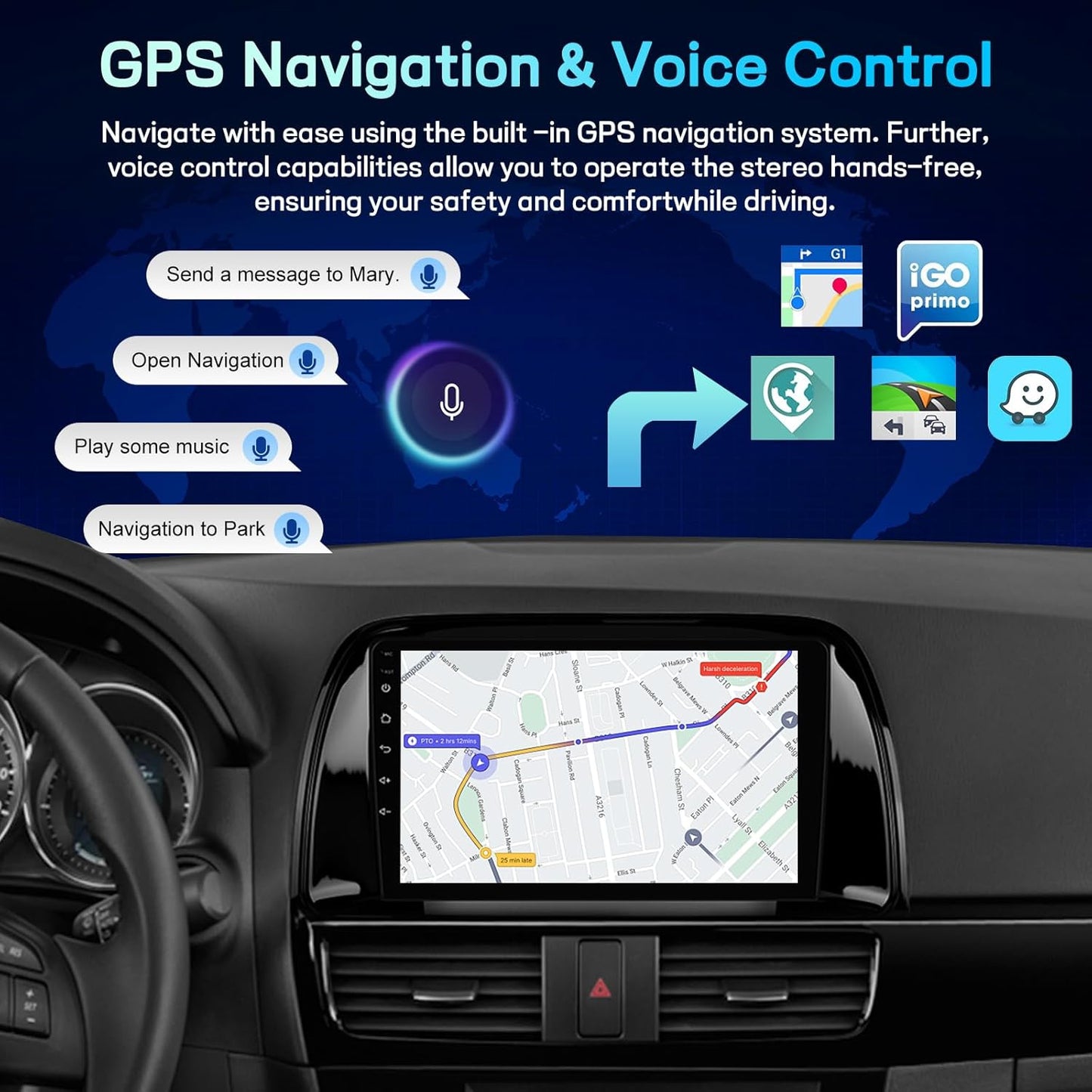 Android Autoradio – Multimedia Systeem – Auto Radio – Navigatiesysteem – Infotainment – 9 Inch Touchscreen – Draadloze CarPlay & Android Auto