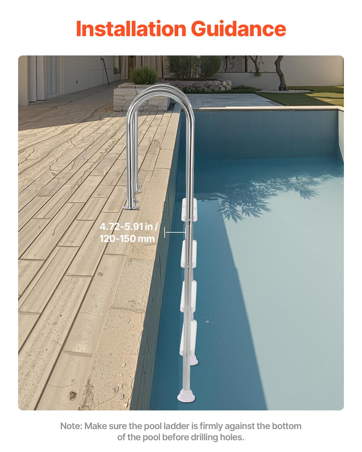 <font dir="auto" style="vertical-align: inherit;"><font dir="auto" style="vertical-align: inherit;">        VEVOR Swimming Pool Ladder, 4-Step Double Handrails, Steps with Non-Slip Heavy-Duty Treads, Stainless Steel, 120kg Load Capacity, for 54 in-ground