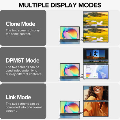 UPERFECT Delta 18.5" 100Hz Touch Screen Dual Portable Monitor for Laptop Screen Extender Stacked Triple Folding Monitor with Stand & VESA for Laptop PC Phone Game Console (No Driver Needed) - QUORE
