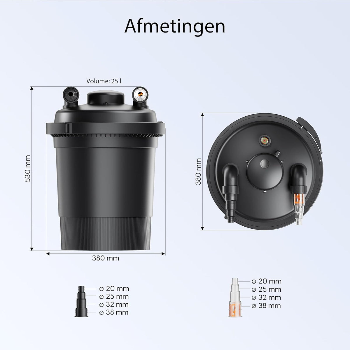 SunSun CPF-380 Drukvijverfilter met UVC 11 W vijverzuiveraar voor vijvers tot 12000 L