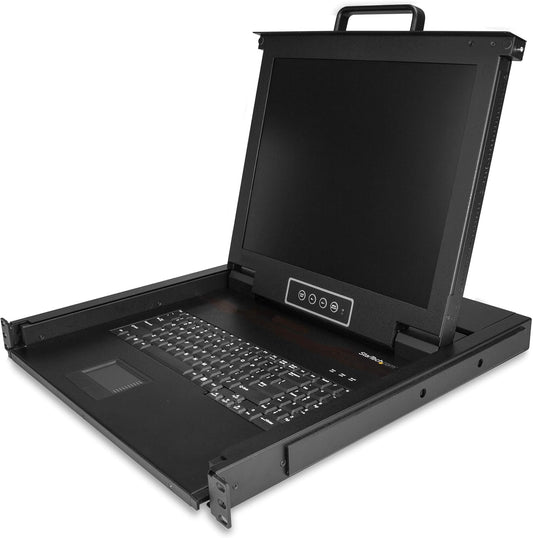 StarTech.com Rekbeugel KVM-console - Single Port VGA KVM met 17" LCD-monitor voor serverrek - volledig uitgeruste universele 1U LCD KVM-lade met kabels en hardware - USB-ondersteuning - 50.000 MTBF (RKCONS1701)