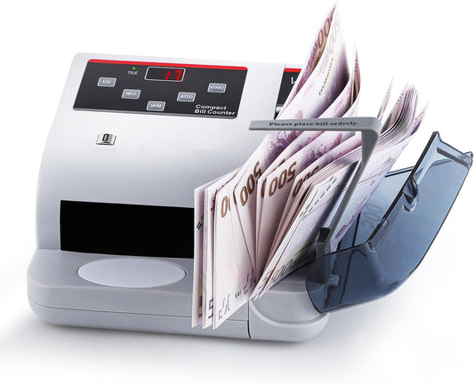 Geldtelmachine – EU-Versie – Bankbiljettenteller – Geldteller – Geldcontroleapparaat – Kassateller – UV/MG/WK Valsemherkenning – Tot 600 Biljetten Per Minuut, Tot 100 Biljetten Per Stapel