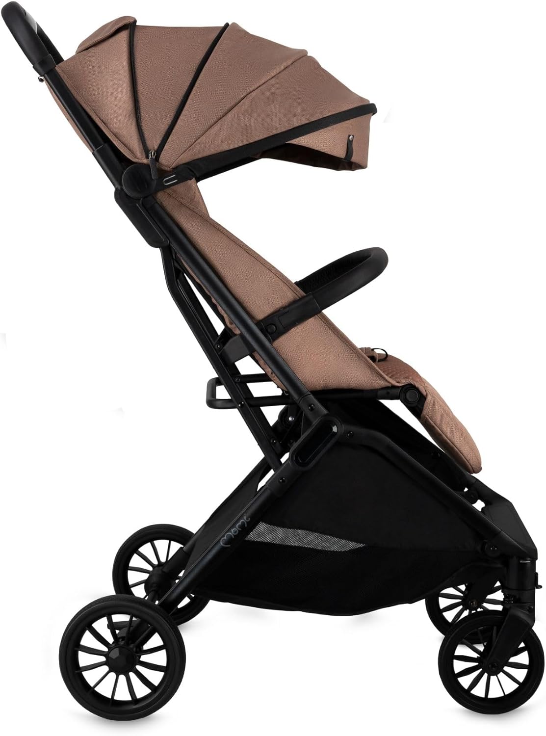 MoMi Andrea kinderwagen: zelfsluitend systeem, 5-punts veiligheidsgordel, bekerhouder, mand, tas, muggennet, regenbescherming, met dubbele functie