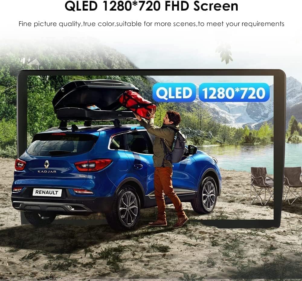 Single 1 DIN autoradio met Apple CarPlay Android Auto draadloos, 10.1" afneembaar HD draaibaar kantelbaar touchscreen GPS Navi Bluetooth, ondersteuning back-up camera, audio video ontvanger