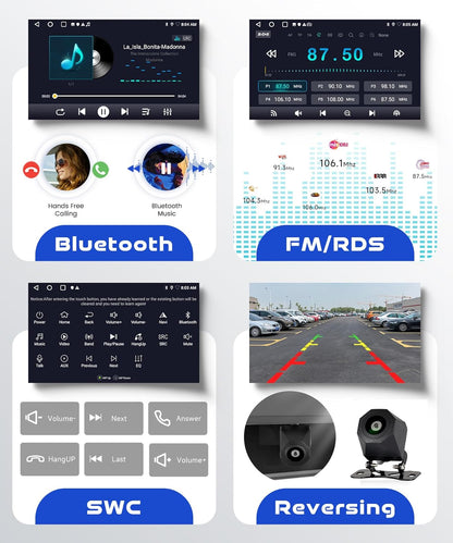 Autoradio Android 15 – Touchscreen Autoradio – Multimedia Systeem – GPS Navigatie – CarPlay Android Auto – 7-inch IPS Scherm – Draadloze Connectiviteit – Inclusief Achteruitrijcamera
