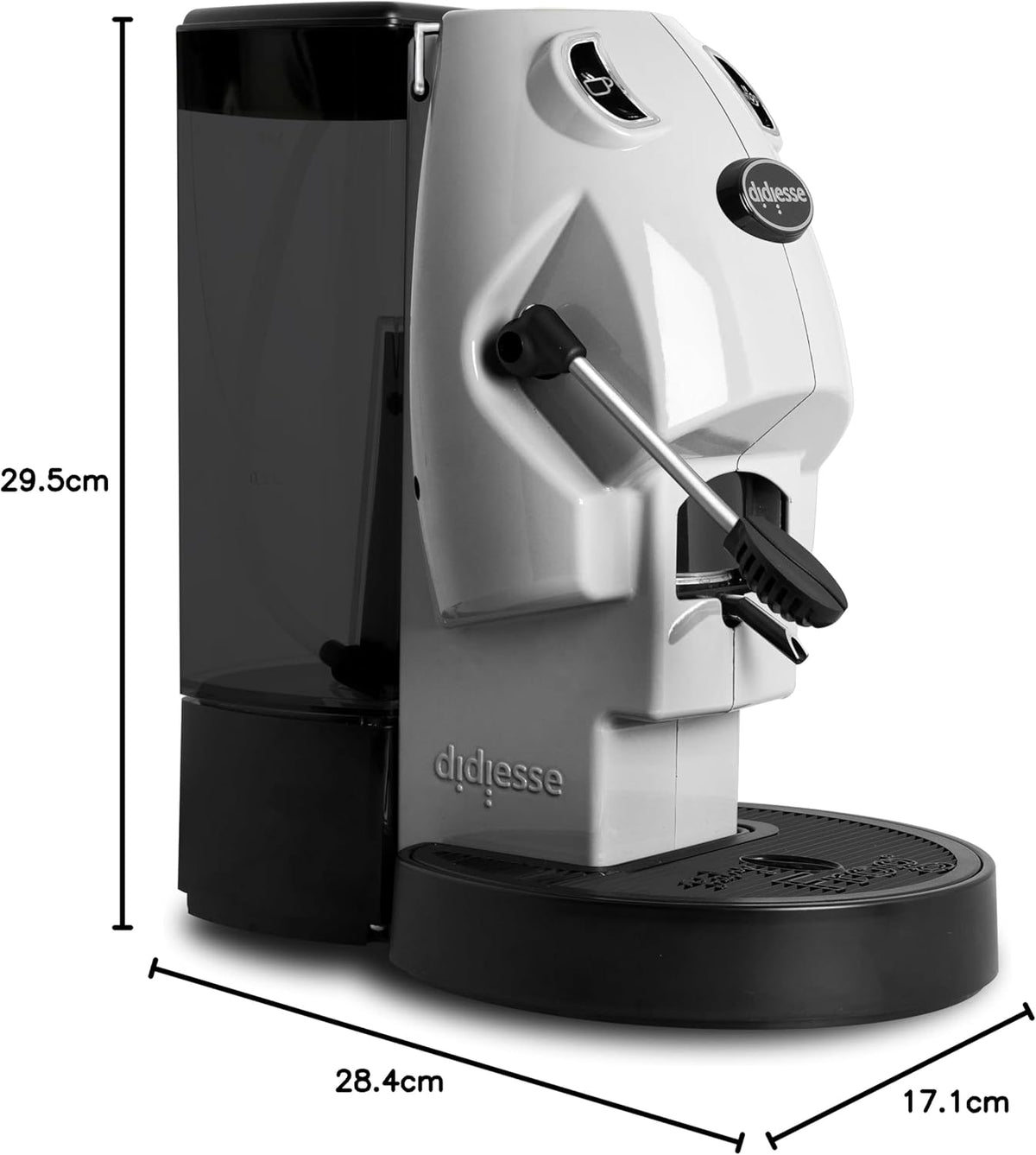 Didiesse Baby Frog Coffee & Tea Koffiezetapparaat voor pads, met melkopschuimer en dubbele padhouder voor koffie en thee, laag verbruik 650 W, warmwaterdispenser (wit)