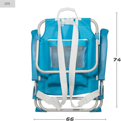 AKTIVE Set van 2 klapstoelen, verschillende posities, voor strand, tuin, terras of camping, 5 posities, 49 x 58 x 80 cm, zithoogte 27 cm, kantelbeveiliging, belastbaar tot 100 kg, met handgrepen