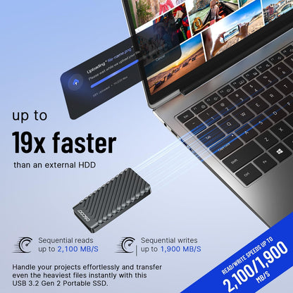 2TB Portable SSD USB 3.2 Gen 2x2 External SSD up to 2000MB/s, Dual USB-C and USB-A, Compatible with Smartphones, Laptops, Tablets, Smart TVs, Cameras, Game Consoles