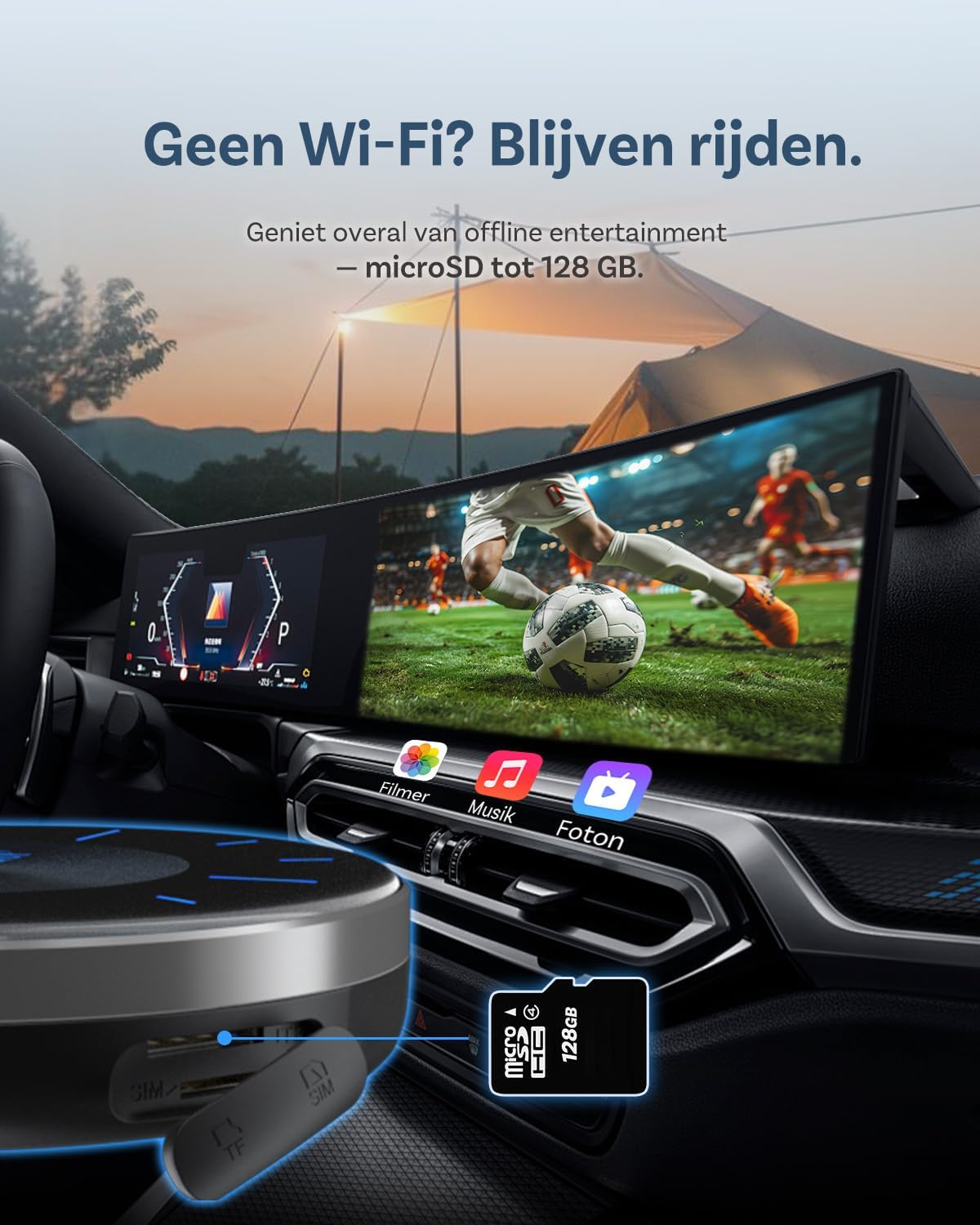 CarPlay Adapter – Car Dongle – Wireless CarPlay – Android Auto Adapter – Draadloze Auto Adapter – Android 13 Systeem – 4GB RAM + 64GB Opslag