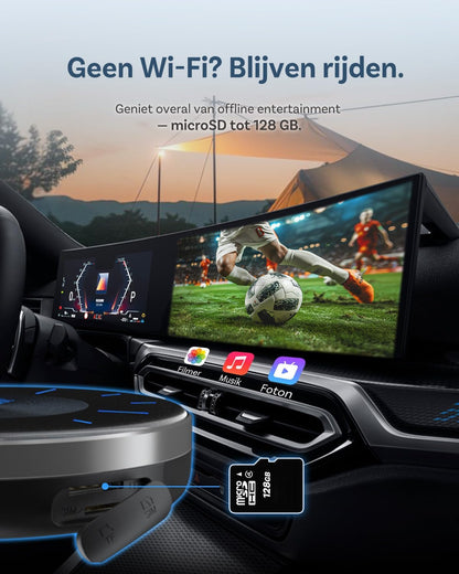 CarPlay Adapter – Car Dongle – Wireless CarPlay – Android Auto Adapter – Draadloze Auto Adapter – Android 13 Systeem – 4GB RAM + 64GB Opslag