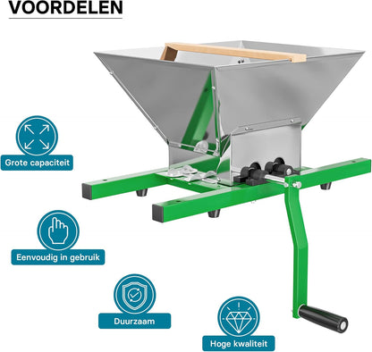 Wiltec fruit shredder met 7 liter trechter en handslinger, fruithakselaar makkelijk te reinigen, handmatige sappers