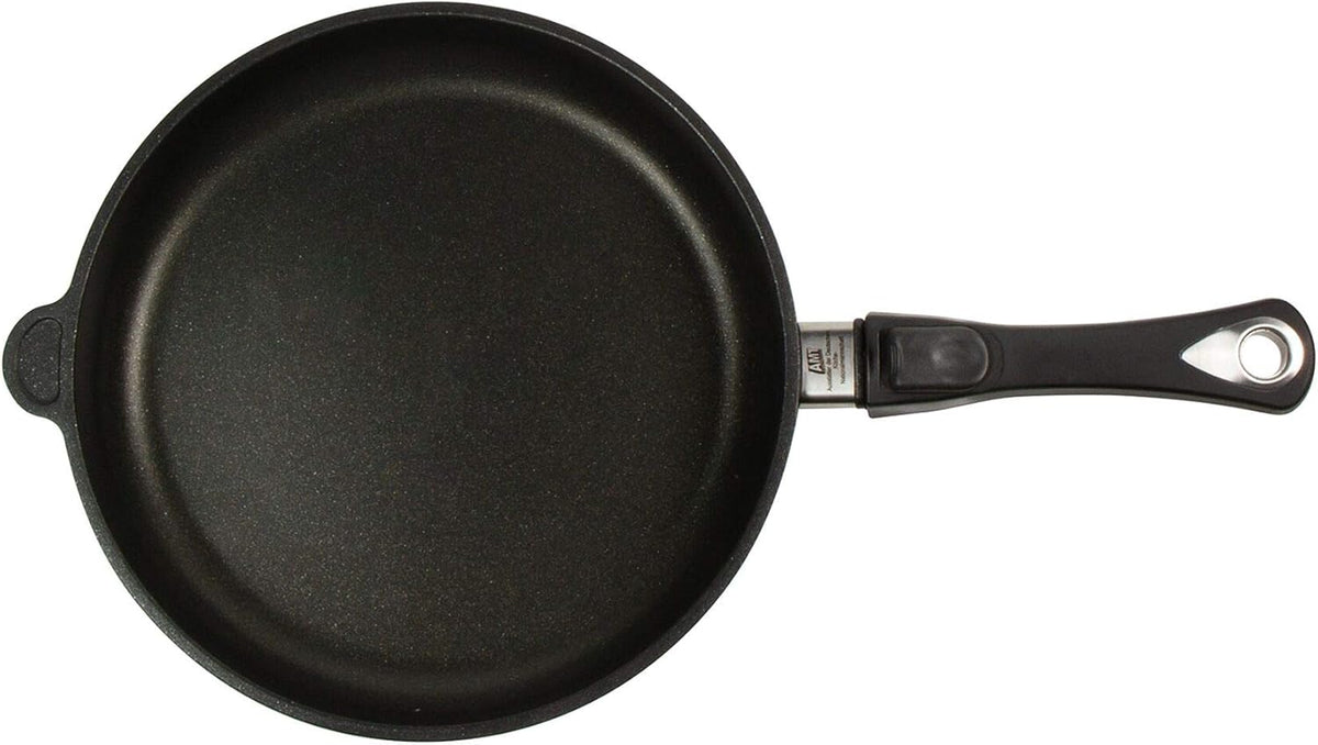 AMT Gastroguss AMZN-I-528-Z20B Frying pan 28 cm Ø, 5 cm high, removable handle, suitable for induction, Lotan non-stick coating, cast iron pan (cast aluminium), - QUORE