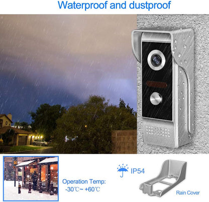 KDL Bedraad Video Deurbel Intercom Systeem 7 inch Kleur Monitor Panel met Nachtzicht Video Camera Deurtelefoon Twee-weg Audio 12 Ringtones Waterdicht voor Thuis Appartement Veilig