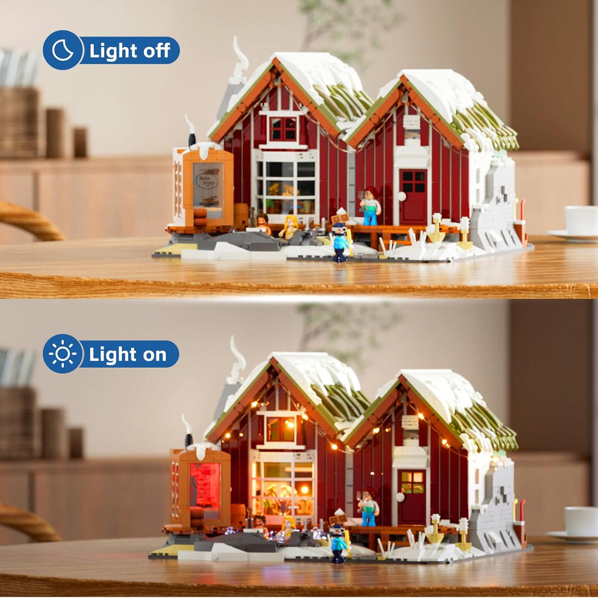 IJsland SPA-cabine met LED - 2235 stuks winterse Noordse grashuisset met sauna en warmwaterbron, splitbare rijhuizen, meeslepende Noordse cultuur, thuisdisplay