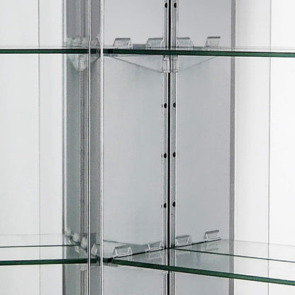 Fundin Aluminium badkamerspiegelkast inbouwmontage of opbouwmontage, met frameloze dubbelzijdige spiegeldeur, 38 x 61 cm