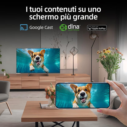 Google QLED CHiQ 32QA10 32 inch Smart TV | Full HD HDR10 | Dolby Audio en DBX-TV | Frameloos metalen ontwerp | Geïntegreerde Chromecast | Google Assistant | Nieuw model 2025