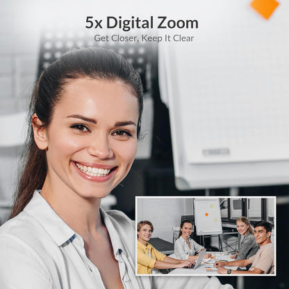 AV Access 4K Conference Webcam - Auto Framing, Presenter Tracking, Dual Noise Cancelling Microfics, Individuals Gallery, Privacy Cover, 120° FOV, ePTZ Control, 5X Digitale Zoom, Werkt met Teams, Zoom